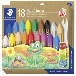 STAEDTLER Zsírkréta, jumbo, hatszögletű, STAEDTLER "Noris Junior 224", 18 különböző szín