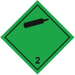 ADR 2.2 Nem Gyúlékony, Nem Mérgező Gázok Bárca, öntapadós, 50x50mm - Csomag (50 db)