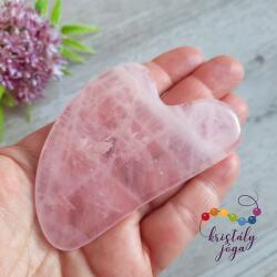 Kristály Jóga Shop Rózsakvarc Gua Sha masszirozó