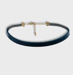  Nyakba akasztható choker fekete vékony valódi bőr glamour 8mm