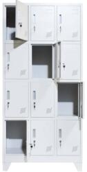 +Plus Mobilier Vestiar metalic valori Premium cu picioare si 12 compartimente, 900x500x1920 mm (LxlxH), Neasamblat, PLUS gri 12 40 kg Da Vestiar metalic cusetat 12 900x500x1920 (61003807)