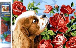 NORIMPEX - Puzzle Pictura cu diamant: Cavalier King Charles spaniel 30x40cm - 1 - 39 piese