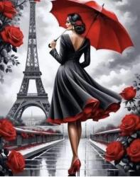 NORIMPEX - Puzzle Pictura cu diamant: Femeie la Paris 30x40 cm - 1 - 39 piese