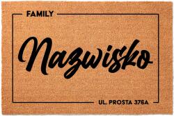 TabPrint Lábtörlő A Cipő Bejárati Ajtaja Alá Kókusz Az Ön Neve Family (TWOJE NAZWISKO FAMILY)