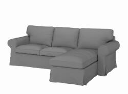 IKEA Ektorp 3 személyes kanapé huzat sezlonnal/Remmarn világosszürke (104.726.45)