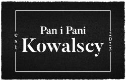 TabPrint Lábtörlő Fekete 40X60 Az Ön Monogramja Belső Tér Személyre Szabott Otthon Trend (WYCIERACZKA TWOJE INICJAŁY KOKOSOWA CZARNA)