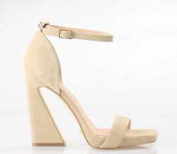 Guess bézs magassarkú szandál, természetes bőr, 12cm sarok, méret 39 (579416)