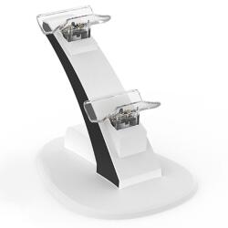 PadForce Stație de încărcare PadForce® pentru controller PS5, dock Dual USB pentru 2 controllere, cu LED, Detașabil, Tip Stand - Alb
