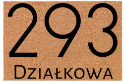 TabPrint Lábtörlő Bejárati Kókusz Bézs 40X60 Az Utcád És A Helyiség Száma (TWOJA ULICA I NUMER LOKALU)
