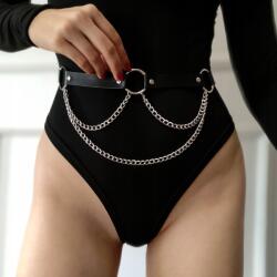  öv gothic punk rock láncokkal, bőr női hám (ML02B)