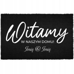 TabPrint Lábtörlő Fekete 40X60 Monogram Személyre Szabott Otthon Belső Trend (KOKOSOWA WYCIERACZKA CZARNA TWOJE INICJAŁY)