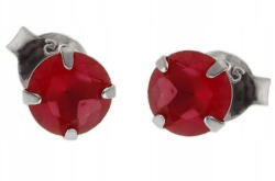 Lovrin Ezüst női fülbevaló 925 klasszikus piros szem strassz stift (Lovrin 103645)