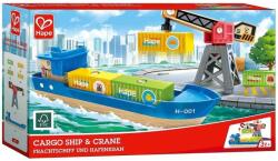 Hape Игрален комплект Hape International - Товарен кораб и кран (H3792) - baby