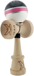 Flippy Kendama X Originala ROYAL SPIKE, Profesionala, Flippy, Cupe Mari KING SIZE V3, Super Sticky, Gaura in Baza, Rulment Metalic, din lemn 18 cm, Ata 62 65 cm, Inel Roz (teo-164327)
