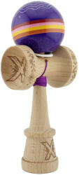 Flippy Kendama X Originala, Profesionala, Flippy, NIGHT SKY, Super Sticky cu Cupe Mari KING SIZE V3, Gaura in Baza, Rulment Metalic, din lemn 18 cm, Ata 62 65 cm, Mov (teo-165797)