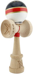 Flippy Kendama X Originala ROYAL SPIKE, Profesionala, Flippy, Cupe Mari KING SIZE V3, Super Sticky, Gaura in Baza, Rulment Metalic, din lemn 18 cm, Ata 62 65 cm, Inel Rosu (teo-164329)