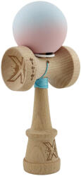 Flippy Kendama X Originala, Profesionala, Flippy, Cupe Mari KING SIZE V3, Rubber Grip, Gaura in Baza, Rulment Metalic, din lemn 18 cm, Ata 62 65 cm, Gradient Albastru deschis Roz (teo-165013)