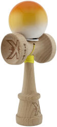 Flippy Kendama X Originala, Profesionala, Flippy, Super Sticky cu Cupe Mari KING SIZE V3, Gaura in Baza, Rulment Metalic, din lemn 18 cm, Ata 62 65 cm, Gradient Portocaliu Galben Alb (teo-165434)