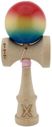 Flippy Kendama X Originala, Profesionala, Flippy, Big Cups V2, Super Sticky Cupe Mari, Rulment Metalic cu Ata 55 cm, Rosu Galben Albastru (teo-164134)