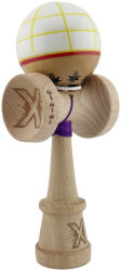Flippy Kendama X Originala, Profesionala, Flippy, Legendary Glob, Cupe Mari KING SIZE V3, Super Sticky, Gaura in Baza, Rulment Metalic, din lemn 18 cm, Ata 62 65 cm, Alb Galben Rosu (teo-164683)
