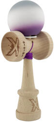 Flippy Kendama X Originala, Profesionala, Flippy, Rubber Grip, Cupe Mari KING SIZE V3, Gaura in Baza, Rulment Metalic, din lemn 18 cm, Ata 62 65 cm, Gradient Gri Alb Mov (teo-165071)