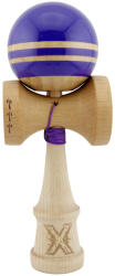 Flippy Kendama X Rainbow Originala, Profesionala, Flippy, Big Cups V2, Super Sticky cu Cupe Mari, Rulment Metalic, din lemn 18 cm, Ata 55 cm, Indigo Maro (teo-164365)
