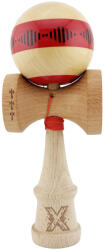 Flippy Kendama X FREQUENCY Originala, Profesionala, Flippy, Big Cups V2, Super Sticky cu Cupe Mari, Rulment Metalic, din lemn 18 cm, Ata 55 cm, Rosu Maro (teo-164278)