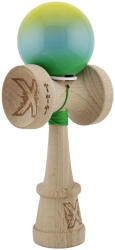 Flippy Kendama X Originala, Profesionala, Flippy, Super Sticky cu Cupe Mari KING SIZE V3, Gaura in Baza, Rulment Metalic, din lemn 18 cm, Ata 62 65 cm, Gradient Galben Albastru Verde (teo-165426)