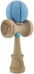 Flippy Kendama X Originala, Profesionala, Flippy, Rubber Grip, Cupe Mari KING SIZE V3, Gaura in Baza, Rulment Metalic, din lemn 18 cm, Ata 62 65 cm, Special Albastru deschis (teo-165075)