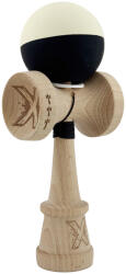 Flippy Kendama X Originala, Profesionala, Flippy, Rubber Grip, Cupe Mari KING SIZE V3, Gaura in Baza, Rulment Metalic, din lemn 18 cm, Ata 62 65 cm, Bicolor Galben Negru (teo-165184)