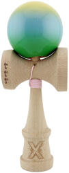 Flippy Kendama X Originala, Profesionala, Flippy, Big Cups V2, Super Sticky Cupe Mari, Rulment Metalic cu Ata 55 cm, Galben Albastru deschis Verde (teo-164129)