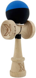 Flippy Kendama X Originala, Profesionala, Flippy, Rubber Grip, Cupe Mari KING SIZE V3, Gaura in Baza, Rulment Metalic, din lemn 18 cm, Ata 62 65 cm, Bicolor Albastru Negru (teo-165177)