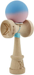Flippy Kendama X Originala, Profesionala, Flippy, Rubber Grip, Cupe Mari KING SIZE V3, Gaura in Baza, Rulment Metalic, din lemn 18 cm, Ata 62 65 cm, Gradient Albastru Roz (teo-165109)