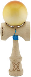 Flippy Kendama X Originala, Profesionala, Flippy, Big Cups V2, Super Sticky cu Cupe Mari, din lemn 18 cm, Rulment Metalic cu Ata 55 cm, Portocaliu Galben Alb (teo-164441)