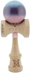Flippy Kendama X Originala, Profesionala, Flippy, Big Cups V2, Super Sticky cu Cupe Mari, din lemn 18 cm, Rulment Metalic cu Ata 55 cm, Albastru Mov Roz (teo-164431)