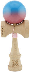 Flippy Kendama X Originala, Profesionala, Flippy, Big Cups V2, Super Sticky cu Cupe Mari, din lemn 18 cm, Rulment Metalic cu Ata 55 cm, Albastru Roz (teo-164442)