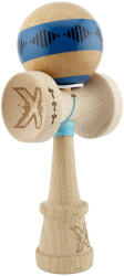 Flippy Kendama X Originala FREQUENCY, Profesionala, Flippy, Cupe Mari KING SIZE V3, Super Sticky, Gaura in Baza, Rulment Metalic, din lemn 18 cm, Ata 62 65 cm, Albastru Maro (teo-164325)