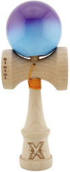 Flippy Kendama X Originala, Profesionala, Flippy, Big Cups V2, Super Sticky cu Cupe Mari, din lemn 18 cm, Rulment Metalic cu Ata 55 cm, Mov Albastru (teo-164434)