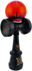 Flippy Kendama X Originala, Profesionala, Flippy, BLACK Spider King, Super Sticky cu Cupe Mari KING SIZE V3, Gaura in Baza, Rulment Metalic, din lemn 18 cm, Ata 62 65 cm, Rosu Negru (teo-165440)