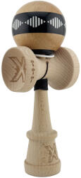 Flippy Kendama X Originala FREQUENCY, Profesionala, Flippy, Cupe Mari KING SIZE V3, Super Sticky, Gaura in Baza, Rulment Metalic, din lemn 18 cm, Ata 62 65 cm, Negru Maro (teo-164322)