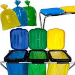 PAKO Fém Szelektív Hulladékgyűjtő Állvány Hulladékgyűjtő Kosár 3 Zsák (STOJAK NA WORKI 3 STANOWISKA DO SEGREGACJI)