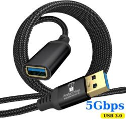 Prestige Charge Cablu Extensie USB 3.0 PRESTIGE CHARGE, USB-A Tata la USB-A Mama, Transfer 5Gbps si Incarcare, 1m, Universal, Negru