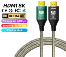 Prestige Charge Cablu HDMI 2.1 8k@60hz/4k@144hz, PRESTIGE CHARGE, 48Gbps, 3D, HDR Dinamic, Fibra Optica, Sunet Audio 7.1 Panoramic, Premium Rezistent, 40m