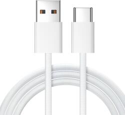 Prestige Charge Cablu USB la USB-C, PRESTIGE CHARGE, Transfer Date si Incarcare FastCharge 27W, pentru iPhone 15/16/17 Pro & ProMax, compatibil CarPlay, Alb Textil, 2m