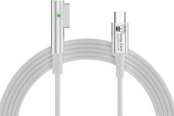 Prestige Charge Cablu de Incarcare USB-C la MagSafe 1, PRESTIGE CHARGE, 100W, cap unghi 90, pentru Apple Macbook Air / Pro, Indicator LED, 1.8m, Alb