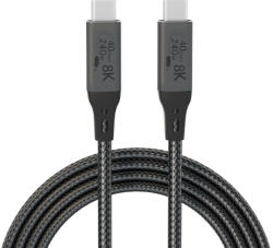 Prestige Charge Cablu USB-C 4.0 240W PRESTIGE CHARGE, Transfer 20Gbps & Video 8K@60Hz/ 4K@144Hz, PD 3.1, compatibil Thunderbolt 4, Laptop, Tableta, iPhone 15/16/17, 1