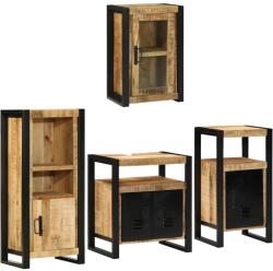 vidaXL Комплект мебели за баня 4 бр. Кафяво 55 x 35 x 60 см (3305686)