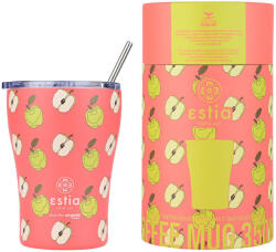 Estia Home Art Cană de Cafea Save The Aegean Pahar Termos Reciclabil din Oțel Inoxidabil Fără BPA 350 ml Apple Odyssey cu Pai 01-22976 (01-22976)