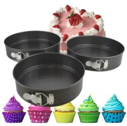  3 db-os Torta Sütőlap Szett Tortaforma 20/22/24 Torta (blacha do ciasta tortu zestaw 3 blach)