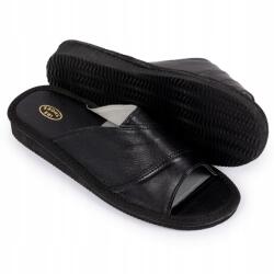 IRE SHOES Férfi bőr papucs Ireshoes Premium elegáns papucs ajándék méret44 (Kapcie męskie letnie czarne)